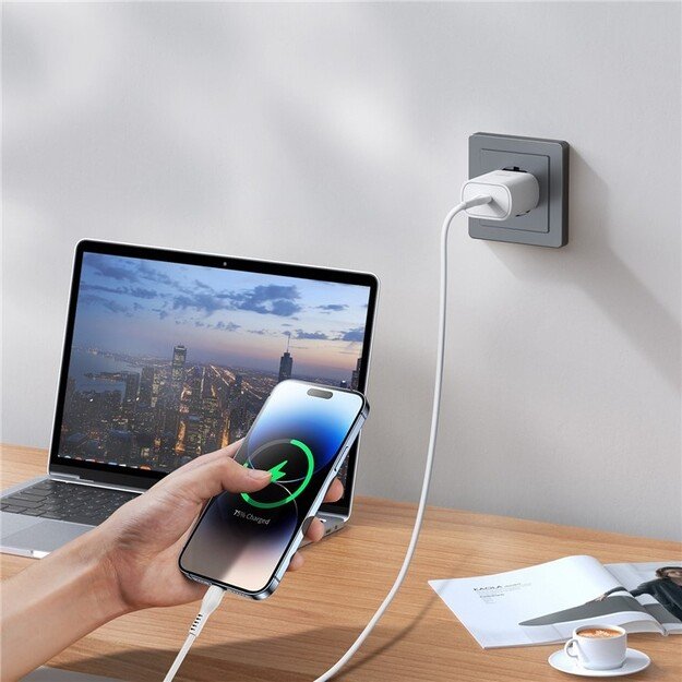 Krovimo blokelis DUZZONA T6 25W USB-C baltas