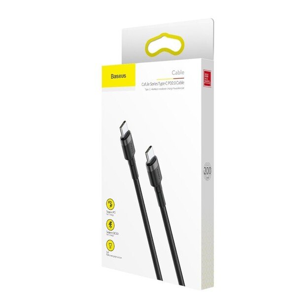 Laidas Baseus PD60W Type-C 2m CATKLF-HG1 Juodas