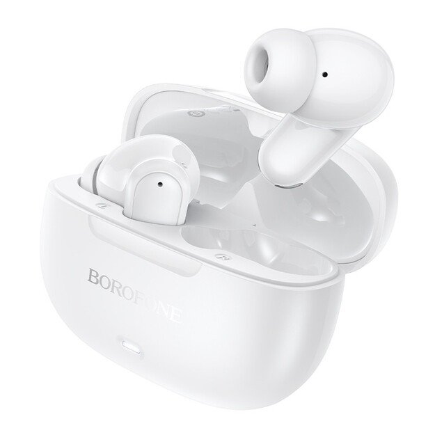 Ausinės belaidės Borofone BW96 ANC+ENC baltos