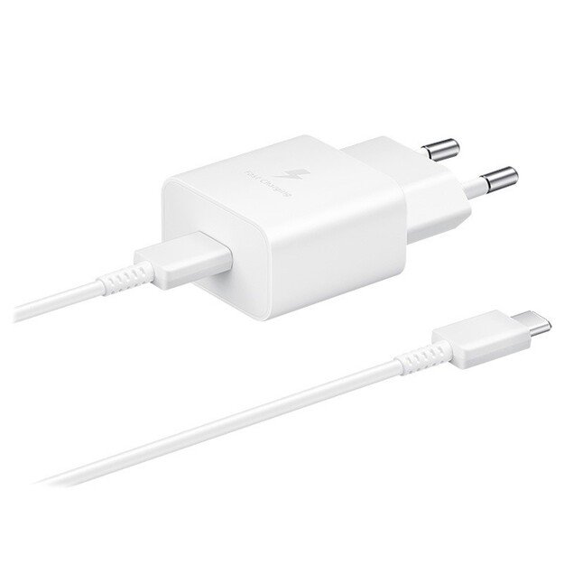 Kroviklis Samsung EP-T1510XWEGEU 15W su laidu Type-C 1m baltas