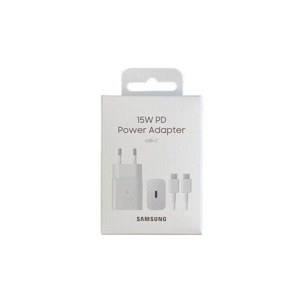 Kroviklis Samsung EP-T1510XWEGEU 15W su laidu Type-C 1m baltas