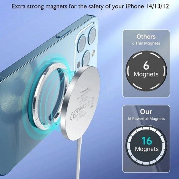 Bevielis kroviklis Choetech T518-F MagSafe 15W baltas