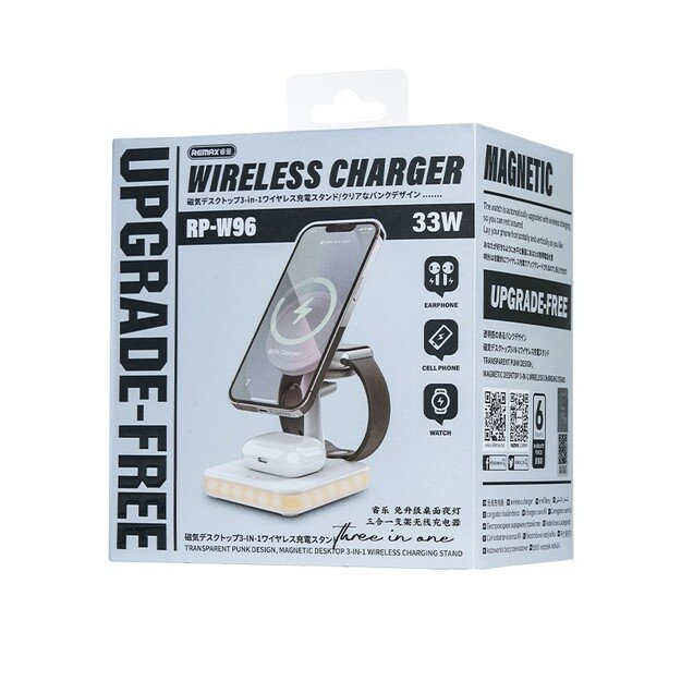 Belaidis kroviklis Remax RP-W96 3in1 33W baltas 2