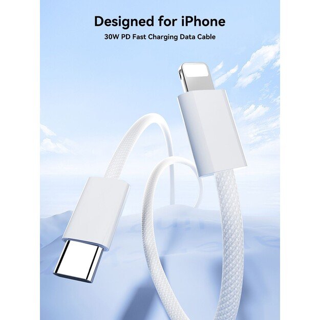 Laidas Joyroom S-A45 USB-C Lightning 30W 1.2m baltas