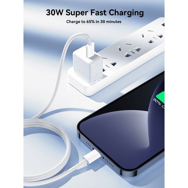 Laidas Joyroom S-A45 USB-C Lightning 30W 1.2m baltas