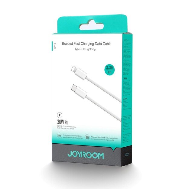 Laidas Joyroom S-A45 USB-C Lightning 30W 1.2m baltas