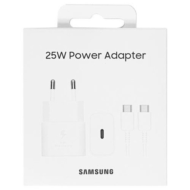 Kroviklis Samsung EP-T2510XWEGEU 25W su Type C laidu baltas