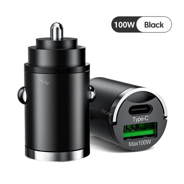 Automobilinis kroviklis Olaf Mini 100W Type C USB Juodas