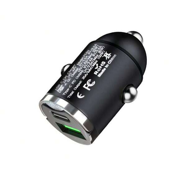 Automobilinis kroviklis Olaf Mini 100W Type C USB Juodas