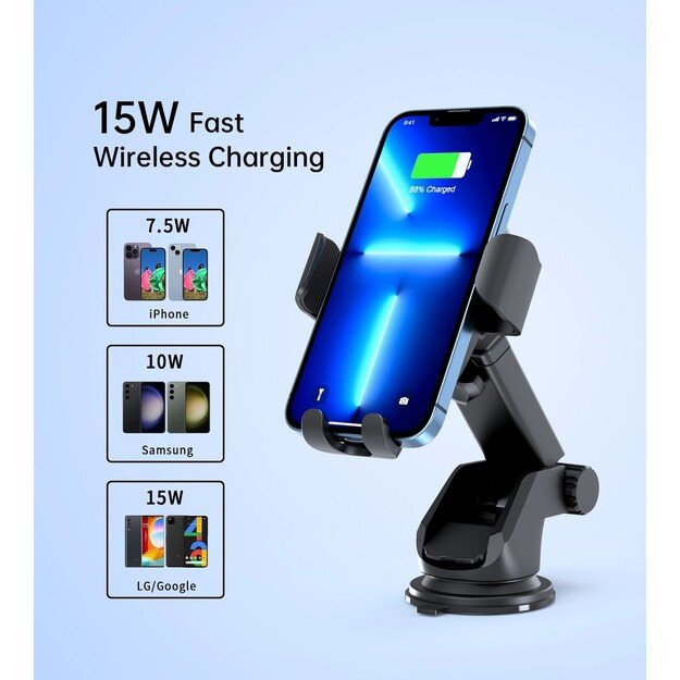 Automobilinis laikiklis kroviklis Choetech T203-F 15W Juodas 2