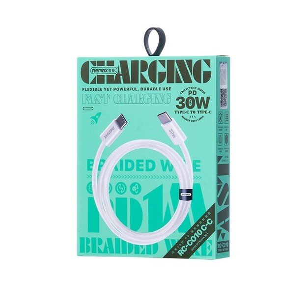 Laidas Remax RC-C010 Type C 30W 1m baltas 2