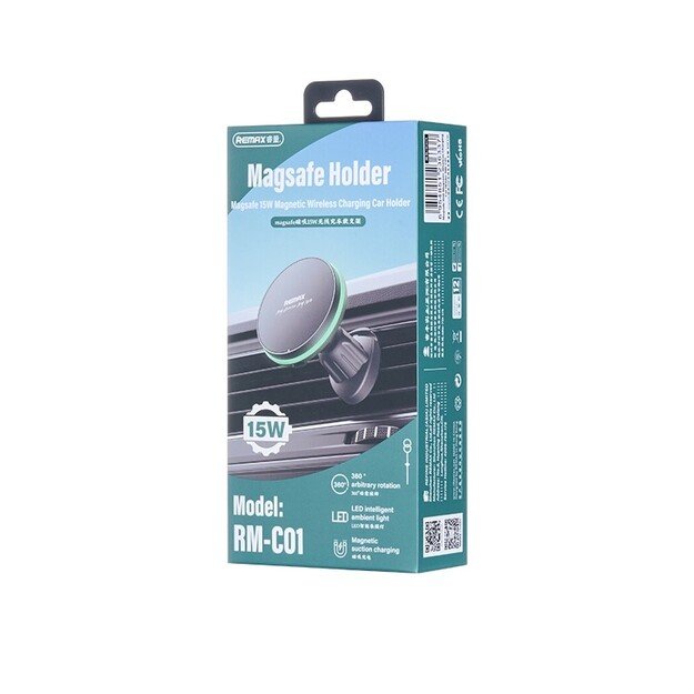 Automobilinis kroviklis laikiklis Remax RM-C01 MagSafe 15W juodas 2