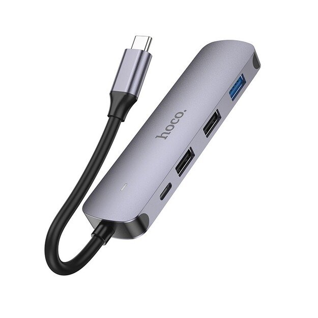 Adapteris Hoco HB27 Type-C Multi funkcinis Pilkas
