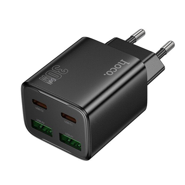 Kroviklis Hoco N56 30W 2xUSB-C / 2xUSB-A Juodas