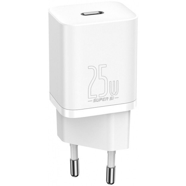 Krovimo blokelis Baseus Super Si 25W su USB C 1m laidu CCSUP-L02 Baltas