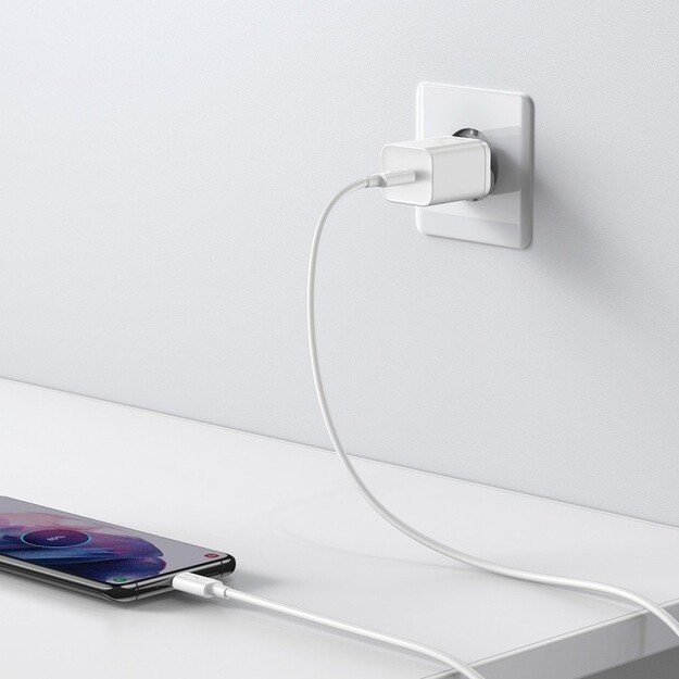 Krovimo blokelis Baseus Super Si 25W su USB C 1m laidu CCSUP-L02 Baltas